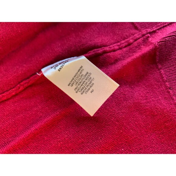 Van Heusen Womens Red Open Front Cardigan Sweater Size XLarge Cotton/Nylon Blend - Picture 2 of 11